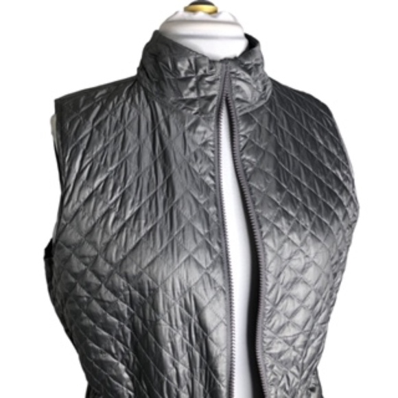 No Brand Label Long Reversible 2-way Zip Mock or Flat Laid Collar Vest Size L - Picture 7 of 12